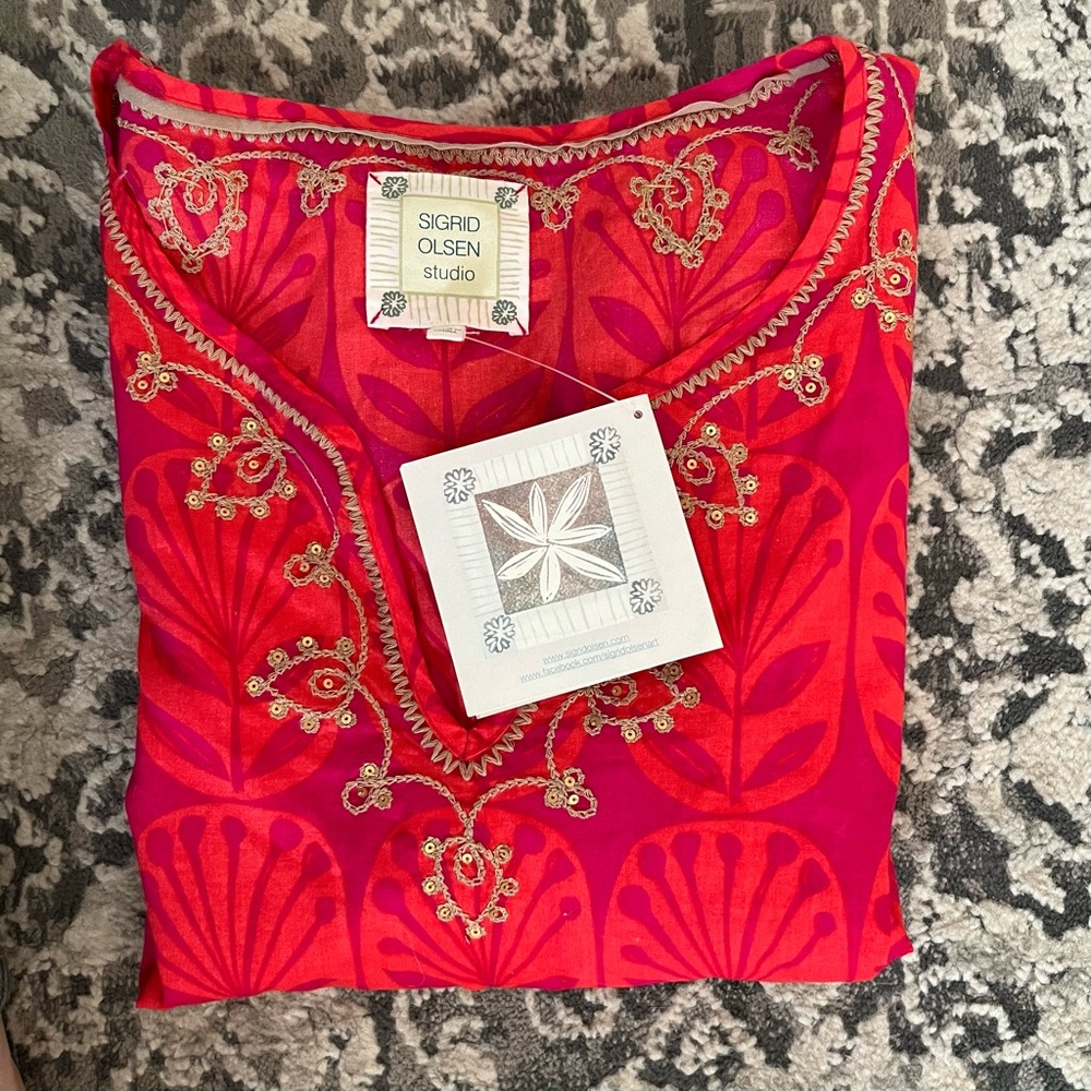 Nwt Never Worn Sigrid Olsen Studio Embroidered Bl… - image 8